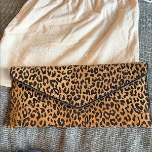 Rebecca Minkoff Tan and Black Leopard Clutch